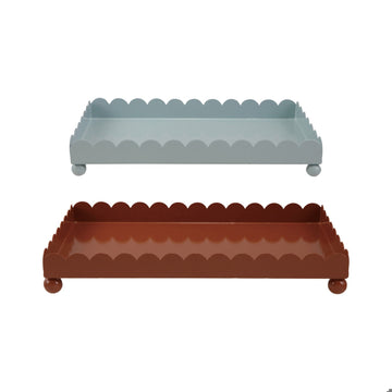 Enamel Metal Scalloped Tray Lg.