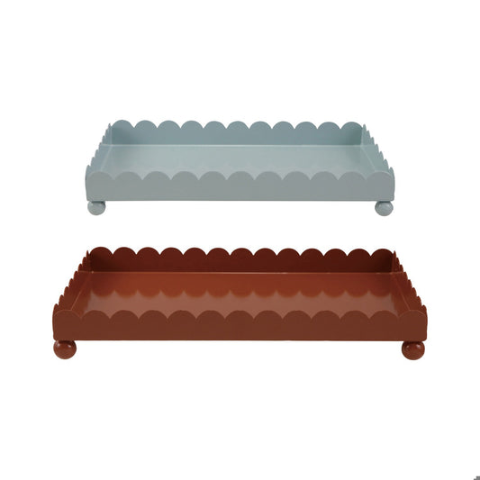 Enamel Metal Scalloped Tray Lg.