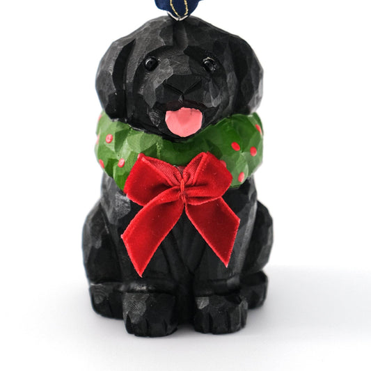 Black Lab Hand-Carved Ornament