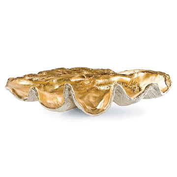 Clam Shell Bowl, Large Gold Leaf