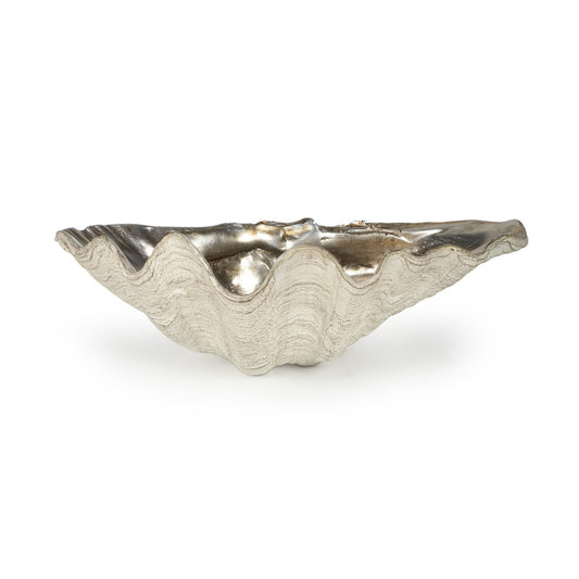 Clam Bowl, Small - Ambered Silver Leaf