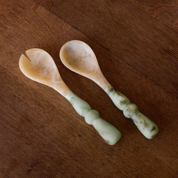 RESIN Giada Salad Servers (Jade Swirl)