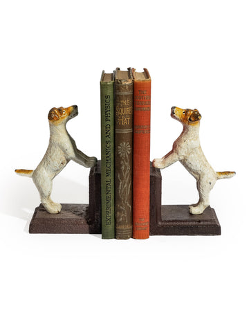 Cast Iron Antiqued Pair of Terrier Bookends