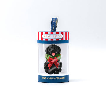 Black Lab Hand-Carved Ornament