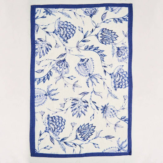 Indigo Batik - White Tea Towel
