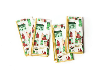 Flying Santa Napkins Set of 4