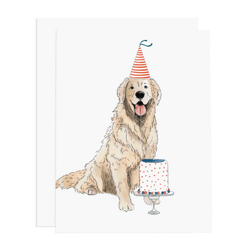Golden Party Birthday Card
