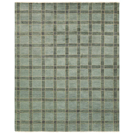Cera Geometric Grid Rug, 8x10 Wool