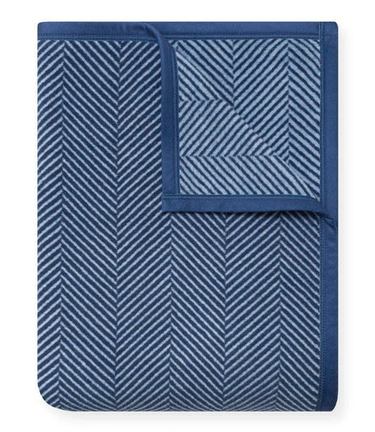 Harborview Herringbone Navy Blanket
