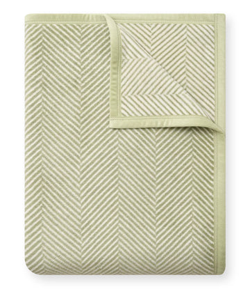 Harborview Herringbone Garden Green Blanket