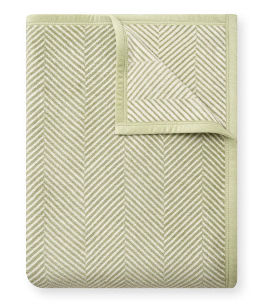 Harborview Herringbone Garden Green Blanket
