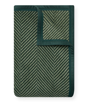 Haborview Herringbone Forest Green Blanket - Original
