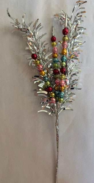 Beaded Pick With Tinsel - Multi