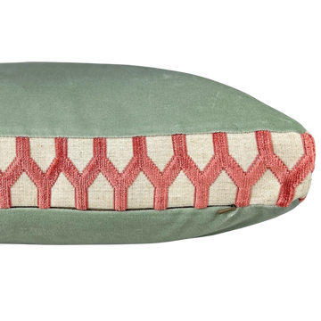 Margot 22x22 Throw Pillow, Watermelon/Silverage