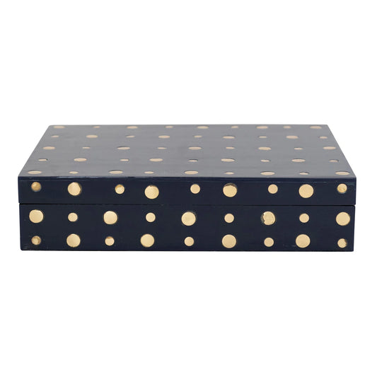 Marble Resin and Brass Studded Box