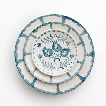 Trio Vine Teal Dinner Plate, S/2
