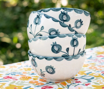Trio Vine Teal Cereal Bowl, S/2