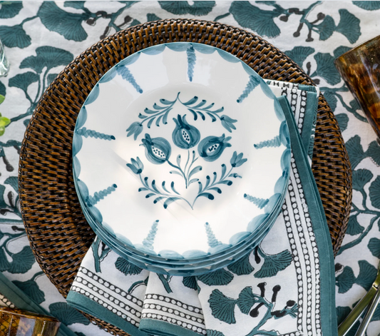 Trio Vine Teal Salad Plate, S/2