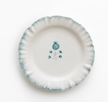 Ruffled Appetizer Plate Teal, S/4