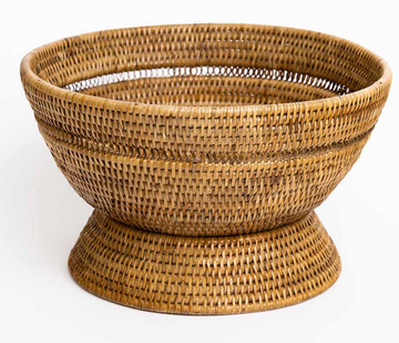 Woven Rattan Elevated Bowl