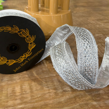 Silver Metallic Woven Ribbon