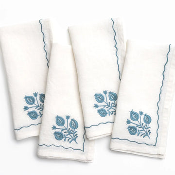 Trio Teal Napkin, S/4