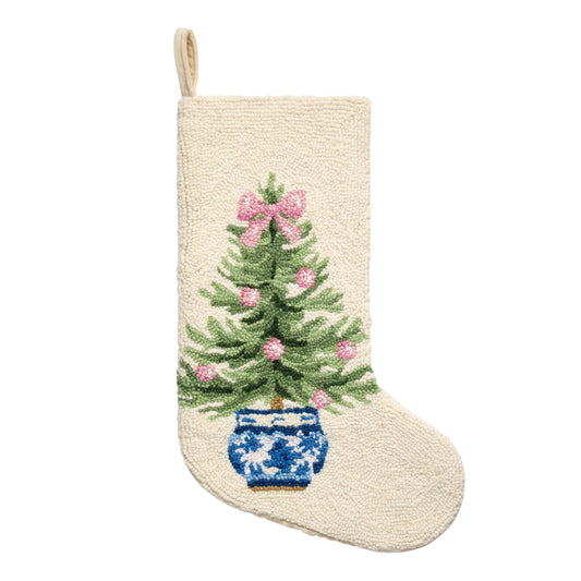 Christmas Tree Chinoiserie Hook Stocking