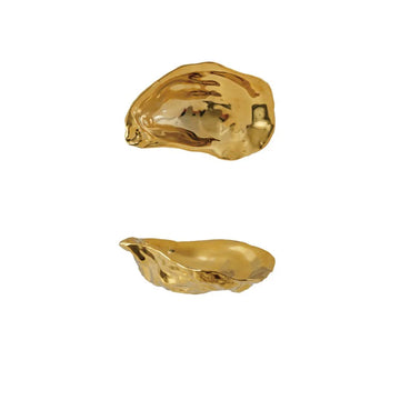 Ceramic Gold Oyster Shell Dish