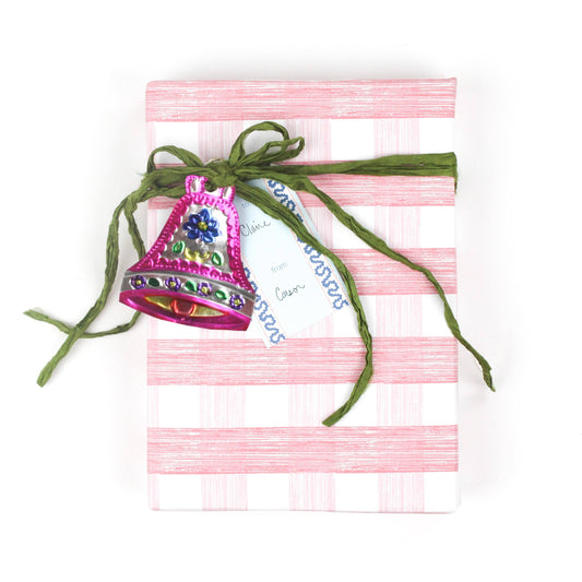Pink Gingham Check Gift Wrapping Paper | Made in the USA