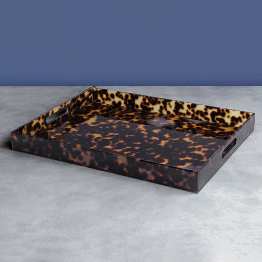 VIDA Acrylic Tortoise X-Lg Tray With Handles