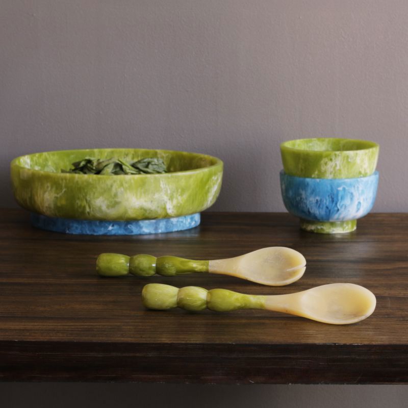RESIN Rio Bubble Salad Servers (Green)