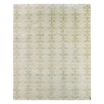 Cera Rug CRA04 9x12 White and Green Wool Rug