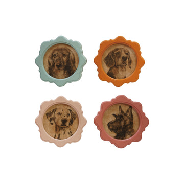 Framed Glass Wall Decor Dogs