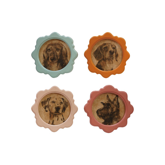 Framed Glass Wall Decor Dogs