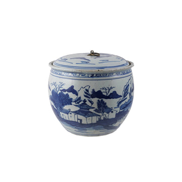 Decorative Stoneware Ginger Jar with Landscape