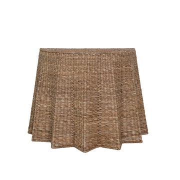 Hand Woven Wicker Pleated Console Table, Natural