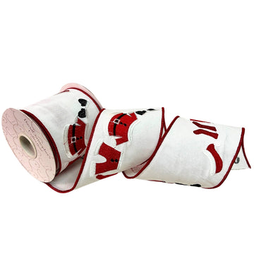 4” Santa Suit Christmas Ribbon | 10 Yard Wired Ribbon