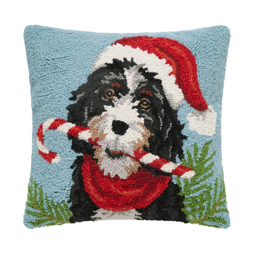 Christmas Bernedoodle Hook Pillow