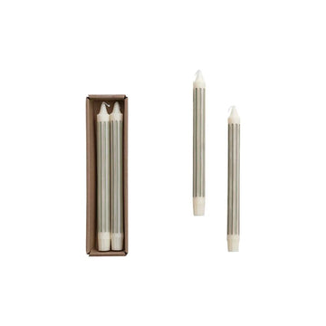S/2 unscented block taper candles in box, cream